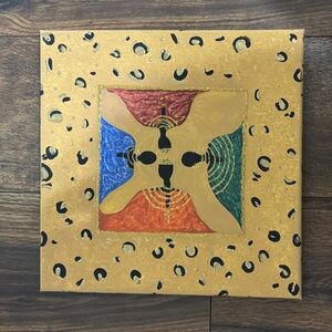 Abstract Gold and Multicolor Canvas Art cheetah Warriors